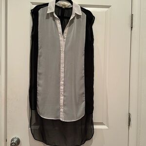 3/$10 black & white sheer dress